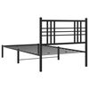 vidaXL Estructura cama sin colch&oacute;n con cabecero metal negro 107x203 cm