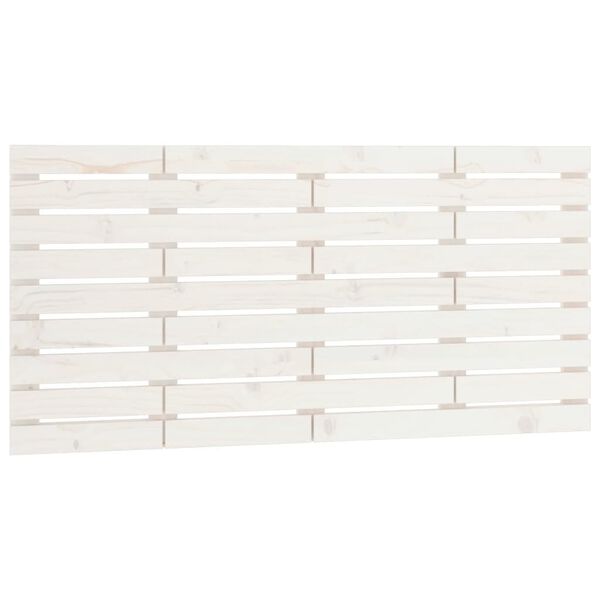 vidaXL Cabecero de cama de pared madera maciza pino blanco 146x3x63 cm