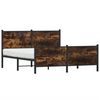 vidaXL Estructura de cama sin colchón metal roble ahumado 137x190 cm