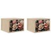 vidaXL Mesita de noche de pared BORNE 2 uds. Roble Sonoma