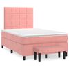 vidaXL Cama box spring con colch&oacute;n terciopelo rosa 120x190 cm