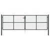 vidaXL Puerta de jard&iacute;n de malla acero galvanizado 400 x 125 cm gris