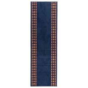 vidaXL Alfombra Runner FLORNES Tejido Azul Diamantes 67 x 150 cm PP