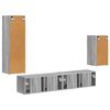 vidaXL Conjunto de mueble de TV 4 pcs Gris Sonoma Madera de ingenier&iacute;a