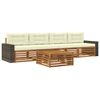 vidaXL Conjunto de sof&aacute;s de exterior 5 uds. Natural y Crema