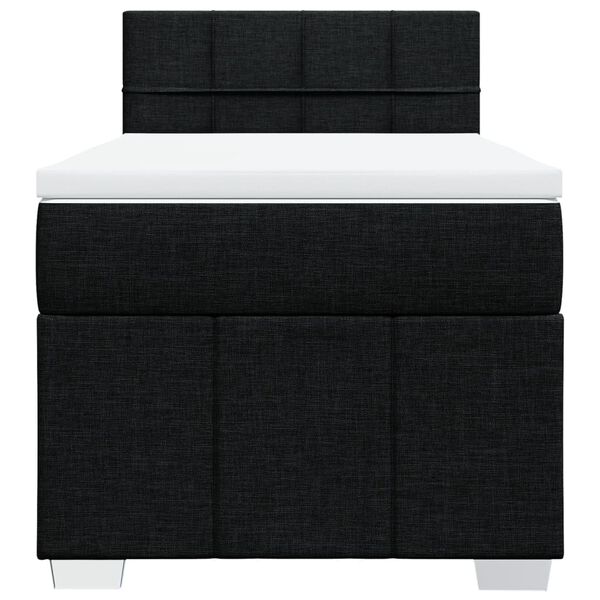 vidaXL Cama box spring con colch&oacute;n tela negro 100x200 cm