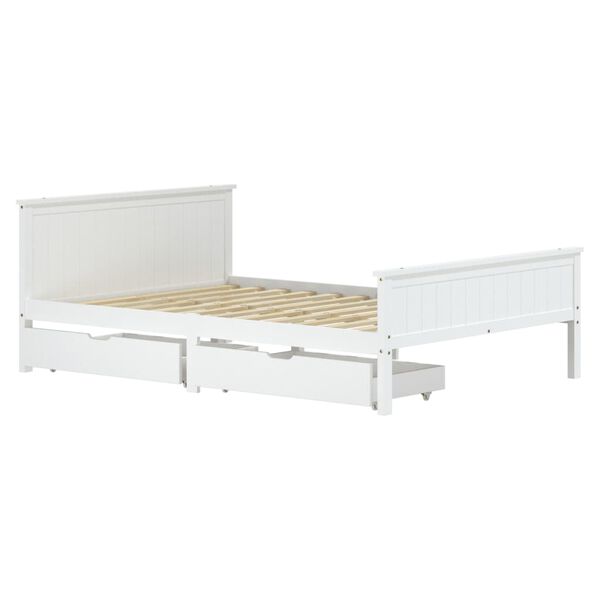 vidaXL Estructura de cama sin colchón madera de pino blanco 160x200 cm