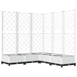 vidaXL Jardinera con enrejado PP blanco 120x120x121,5 cm