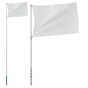 vidaXL M&aacute;stil de bandera telesc&oacute;pico aluminio plateado 5,5 m