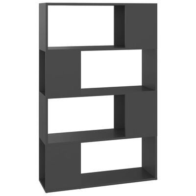 vidaXL Librería separador madera contrachapada gris 80x24x124,5 cm