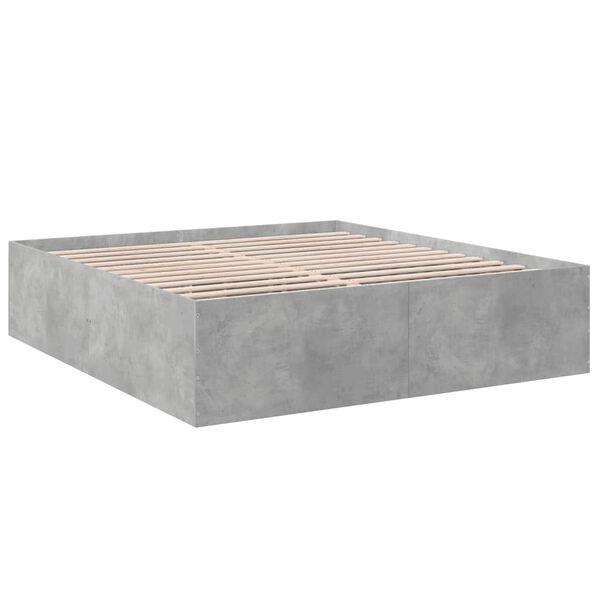 vidaXL Estructura de cama madera de ingenier&iacute;a gris hormig&oacute;n 200x200cm