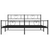 vidaXL Estructura cama sin colch&oacute;n con estribo metal negro 180x200 cm