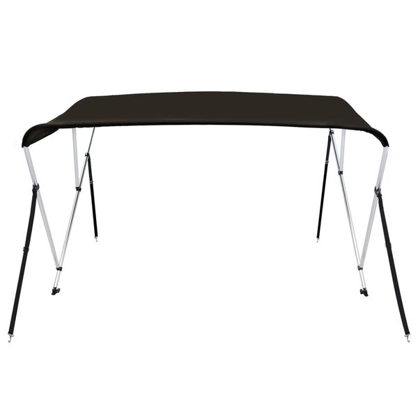vidaXL Toldo bimini de 3 arcos negro 183x160x137 cm
