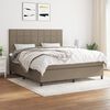 vidaXL Cama box spring con colch&oacute;n tela gris taupe 160x200 cm