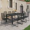 vidaXL Set de comedor de jard&iacute;n de 9 piezas PVC rat&aacute;n negro