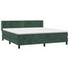 vidaXL Cama box spring con colch&oacute;n terciopelo verde oscuro 180x200 cm