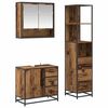 vidaXL Juego de muebles de ba&ntilde;o con caj&oacute;n 3 pcs Madera envejecida