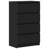 vidaXL Aparador de madera contrachapada negro 60x35x98,5 cm