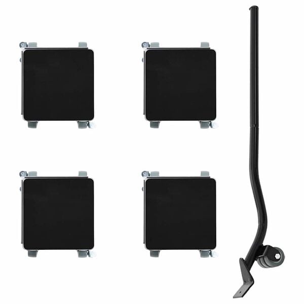 vidaXL Ruedas para muebles (4 unidades, con elevador, 13,5 x 13,5 x 6 cm, acero, 1300 kg)