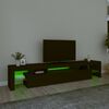 vidaXL Mueble de TV con luces LED Negro 215x36,5x40 cm