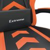 vidaXL Silla gaming con reposapi&eacute;s cuero sint&eacute;tico negro naranja