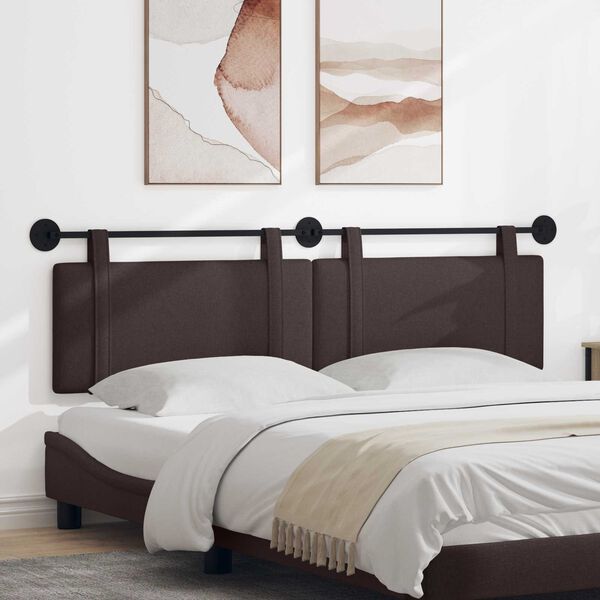 vidaXL Cabecera Colgante Liso Marr&oacute;n Oscuro 190 x 55 x 5 cm tela