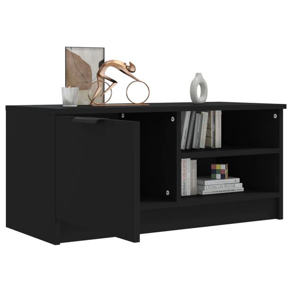 vidaXL Mueble para TV madera contrachapada negro 80x35x36,5 cm