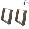 vidaXL Patas para mesa de centro en forma de U (2 unidades, acero natural, 70 x 42-43 cm)