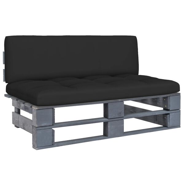 vidaXL Otomana de jard&iacute;n de palets madera de pino impregnada gris