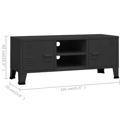 vidaXL Mueble de TV industrial metal negro 105x35x42 cm