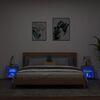 vidaXL Mesitas de noche de pared con luces LED 2 unidades negro