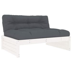 vidaXL Sof&aacute; central madera maciza de pino blanco 120x80 cm