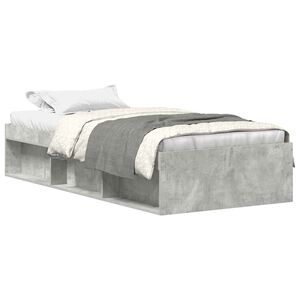 vidaXL Estructura de cama gris hormig&oacute;n 90x200 cm