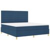 vidaXL Cama Box Spring LED con colch&oacute;n Azul 180 x 200 cm tela