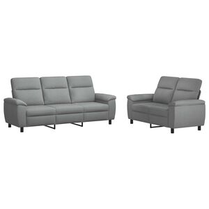 vidaXL Juego de Sof&aacute; 2 pcs Gris Claro Tela