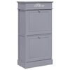 vidaXL Zapatero de madera de Paulownia gris 50x28x98 cm