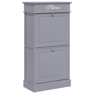vidaXL Zapatero de madera de Paulownia gris 50x28x98 cm