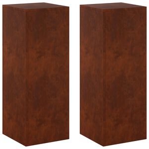 vidaXL Soporte de plantas 2 pcs Oxidado 30 x 30 x 80 cm Acero oxidado