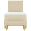 vidaXL Cama tipo Box Spring con colch&oacute;n Crema 90 x 200 cm tela