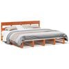 vidaXL Cama sin colch&oacute;n madera maciza de pino marr&oacute;n cera 200x200 cm