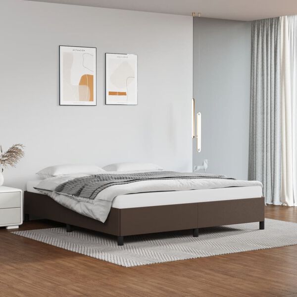 vidaXL Estructura de cama sin colch&oacute;n cuero sint&eacute;tico marr&oacute;n 180x200cm