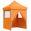 vidaXL Tienda de fiesta plegable Pop-Up 4 paredes laterales naranja