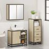 vidaXL Set de muebles de ba&ntilde;o 3 pzas madera contrachapada roble Sonoma