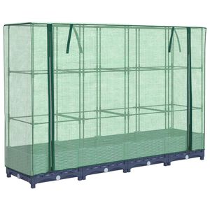 vidaXL Jardinera elevada con cubierta de invernadero aspecto rat&aacute;n 160x40x123 cm