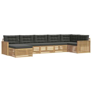 vidaXL Conjunto de sof&aacute;s de exterior 7 uds. Blanco y Antracita