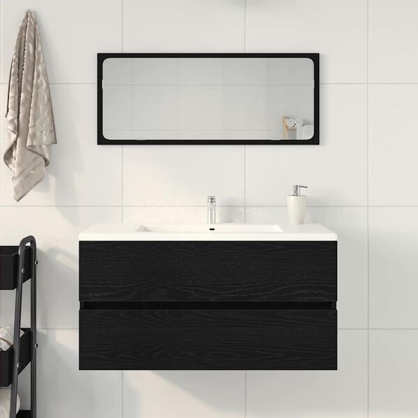 vidaXL Gabinete de Lavabo para Ba&ntilde;o Roble Negro 90 x 38,5 x 45 cm