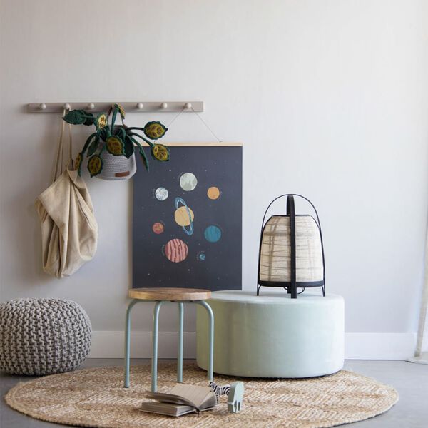 KidsDepot Puf Bundy de algod&oacute;n gris 40x32 cm