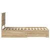 vidaXL Estructura de cama con caj&oacute;n Roble Sonoma y Plata 70 x 190 cm