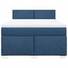 vidaXL Cama box spring con colchón tela azul 160x200 cm