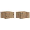 vidaXL Mesa Lateral Montada en la Pared 2 pcs Roble Artesanal